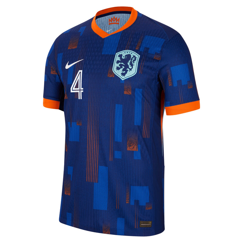 Netherlands Nike Away 2024 with Virgil 4 printing Jersey - Blue