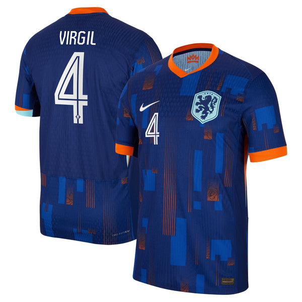 Netherlands Nike Away 2024 with Virgil 4 printing Jersey - Blue